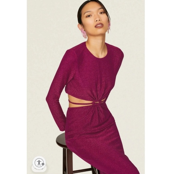 Monique Lhuillier Maxi Dress Womens size 6 Glam Sparkly Cocktail Shimmery - Picture 4 of 11